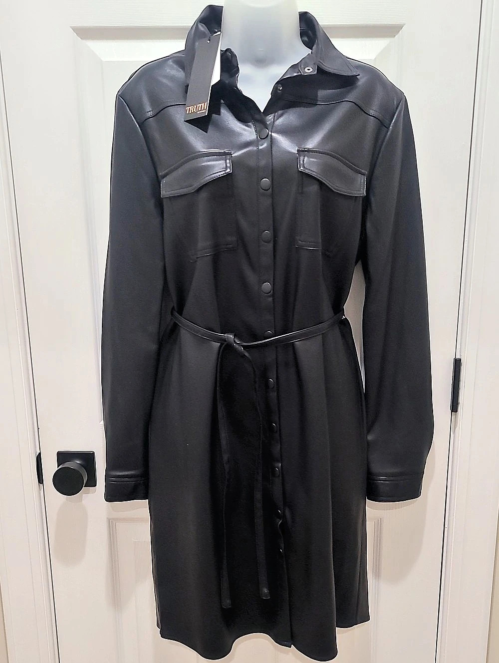 Black Belted Shirt Dress Like New
